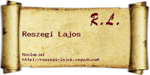 Reszegi Lajos névjegykártya